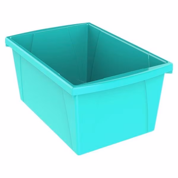Storex Industries 2021331 5.5 gal Classroom Storage Bin; Teal